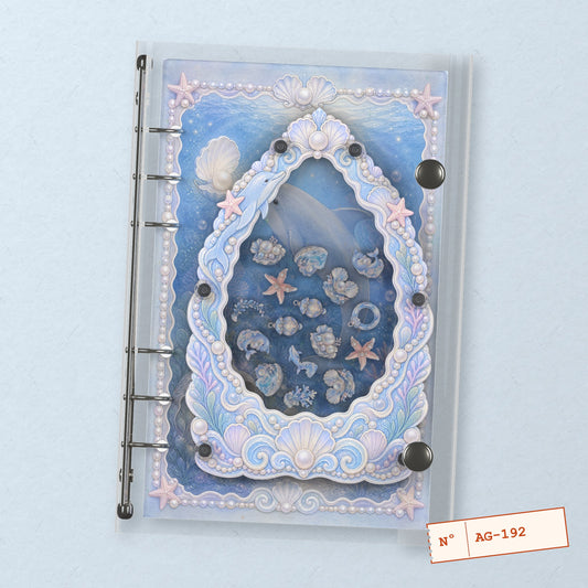 Dolphin Pearl Garden (AG-192) A6 shaker binder notebook, front cover