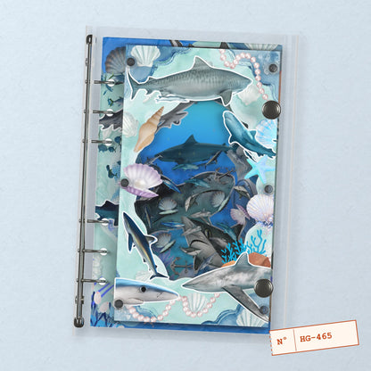 Shark Reef (HG-465) A6 shaker binder notebook, front cover