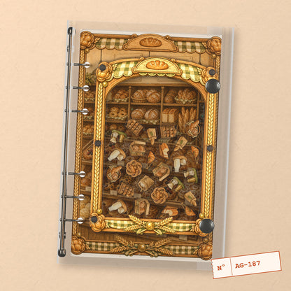 Warm Bakery (AG-187) A6 shaker binder notebook, front cover