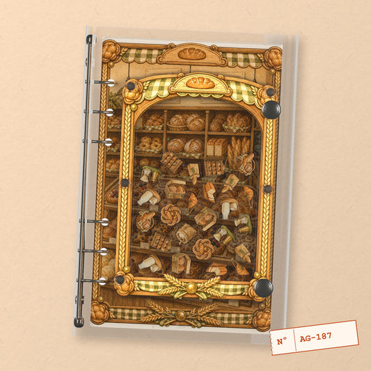 Warm Bakery (AG-187) A6 shaker binder notebook, front cover