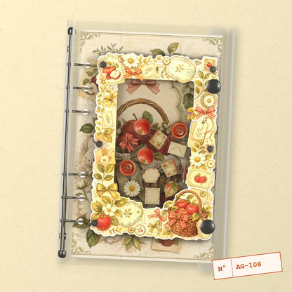 Apple Basket (AG-108) A6 shaker binder notebook, front cover