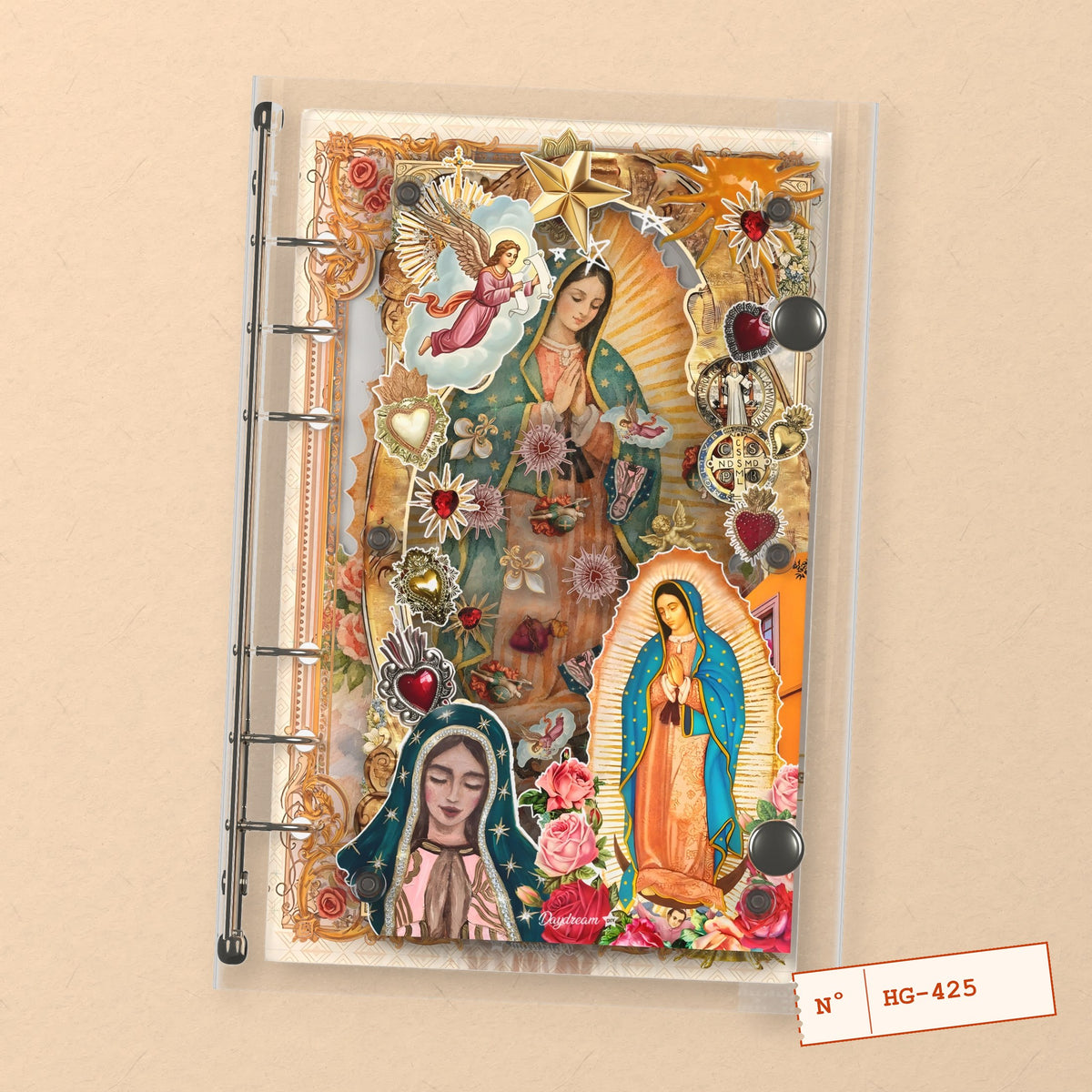 Our Lady of Guadalupe (HG-425) A6 shaker binder notebook, front cover