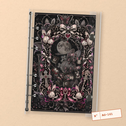 Gothic Rabbit Doll (AG-161) A6 shaker binder notebook, front cover