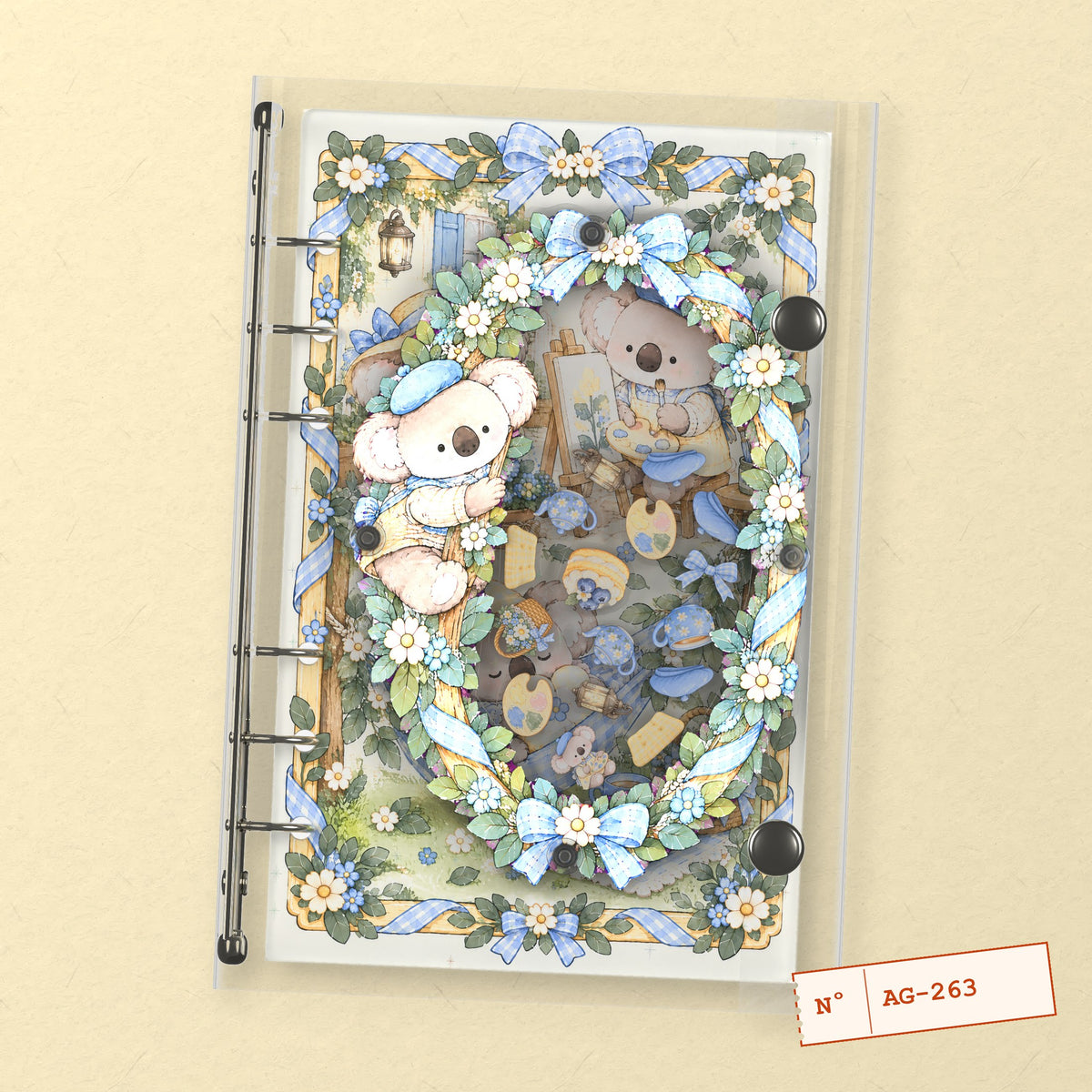Koala Sunny Days (AG-263) A6 shaker binder notebook, front cover