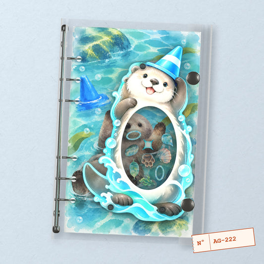 Otter Lagoon (AG-222) A6 shaker binder notebook, front cover