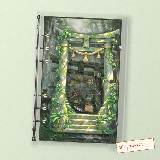 Misty Shrine Path (AG-221) A6 shaker binder notebook, front cover