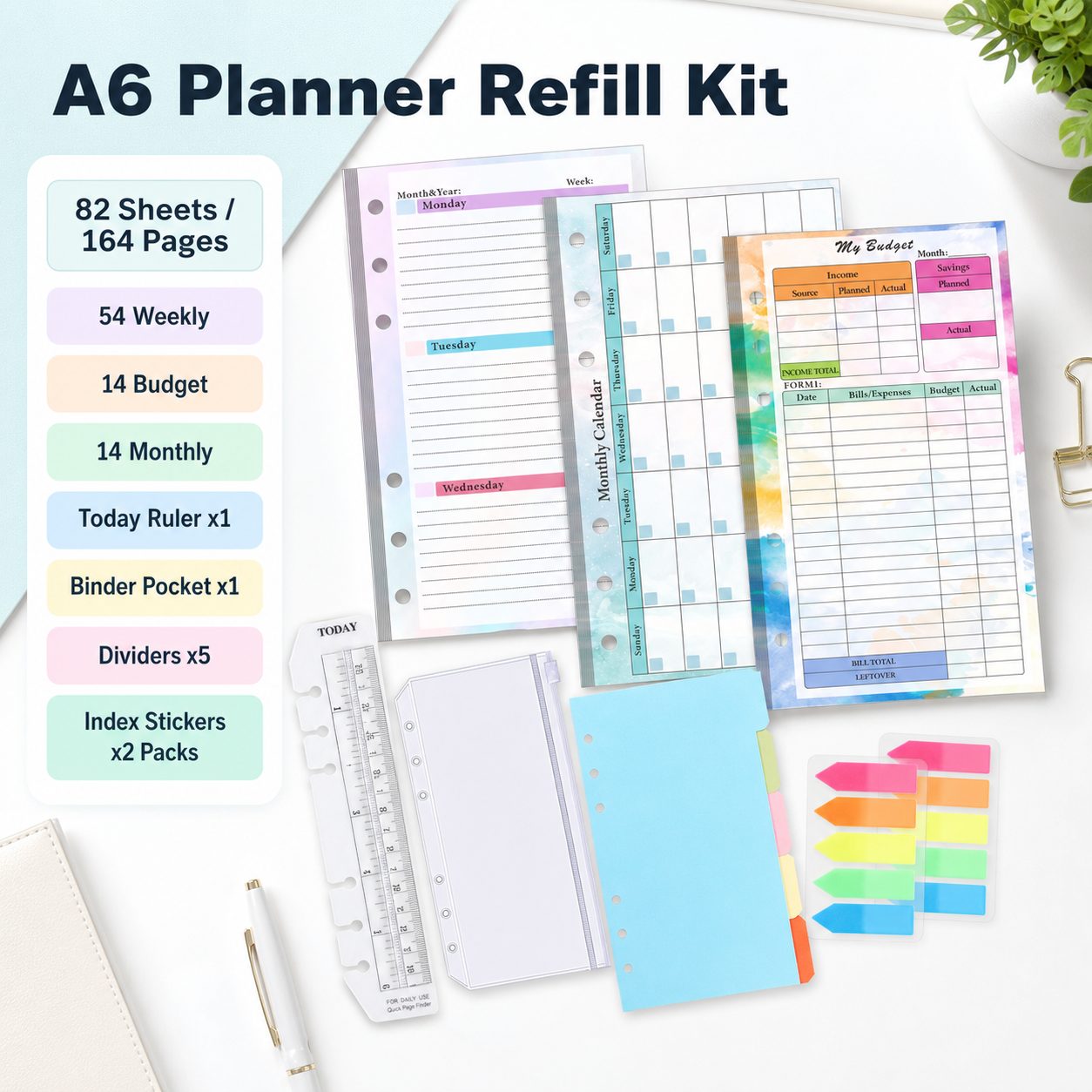 A6 6-Ring Planner Refill Kit detail image