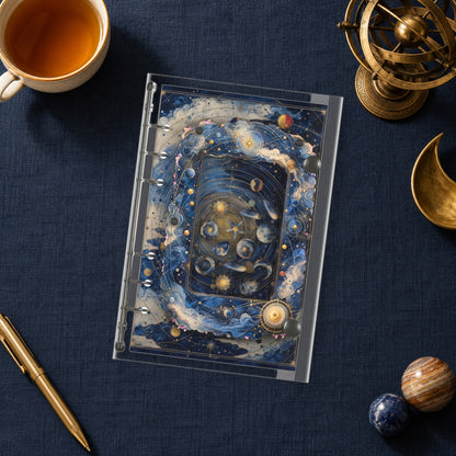 Solar System shaker binder on a styled desk