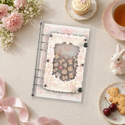 Teddy Bear & Bunny shaker binder on a styled desk