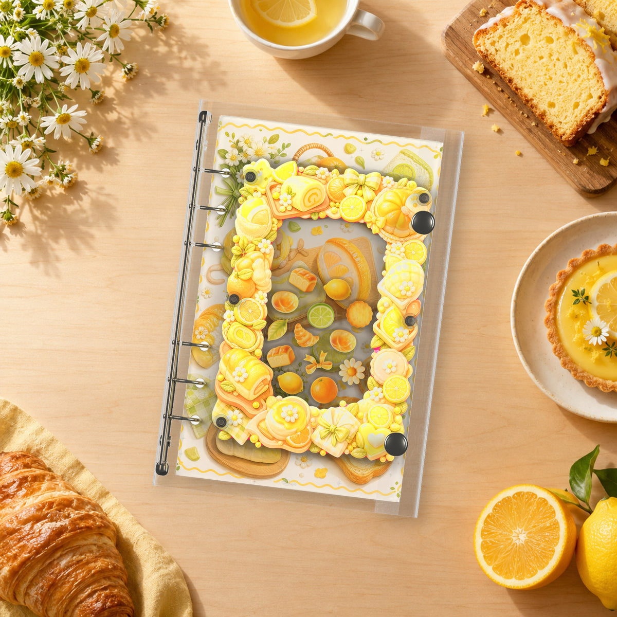 Lemon Bakery shaker binder on a styled desk