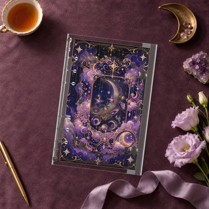 Crescent Moon shaker binder on a styled desk