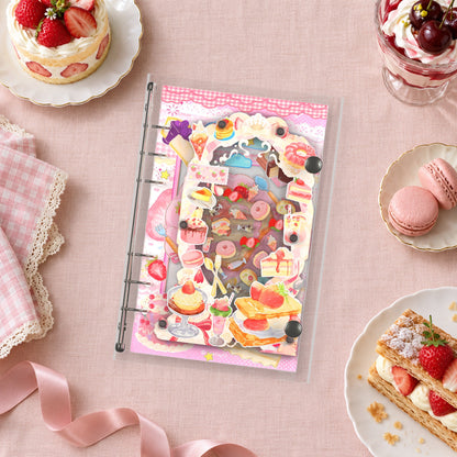 Pink Patisserie shaker binder on a styled desk