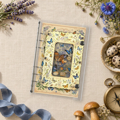 Butterfly Wildflowers shaker binder on a styled desk