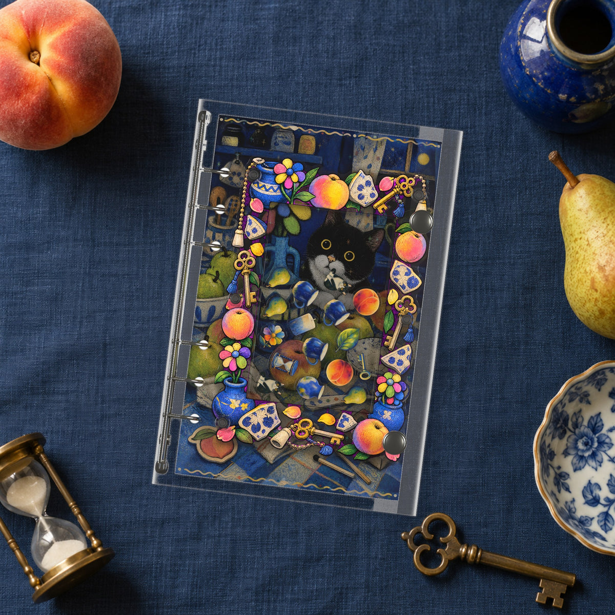 Fruit Still Life shaker binder on a styled desk