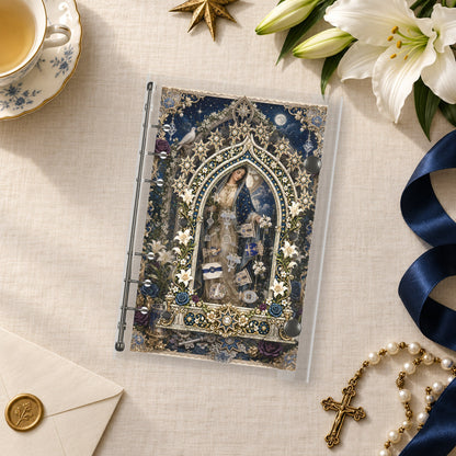 Starlit Madonna shaker binder on a styled desk