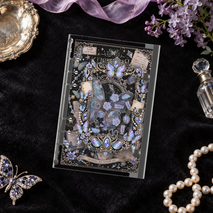 Iridescent Butterfly shaker binder on a styled desk