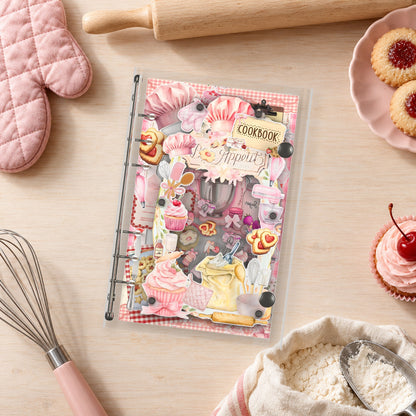 Baking Handbook shaker binder on a styled desk