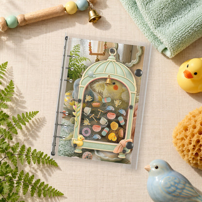 Birdcage Pals shaker binder on a styled desk