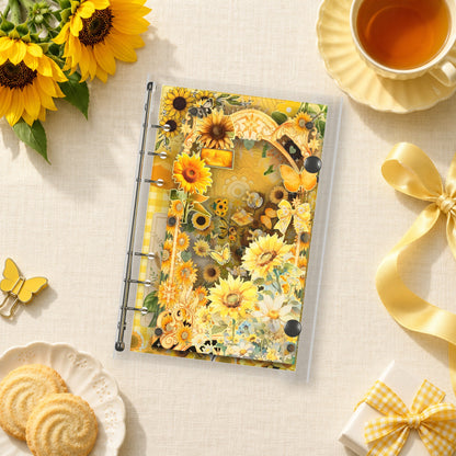 Sunshine Sunflowers shaker binder on a styled desk