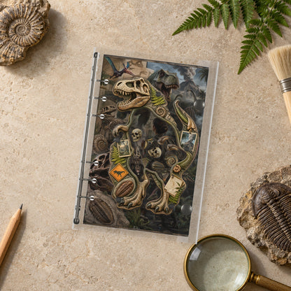 Dinosaur Fossils shaker binder on a styled desk