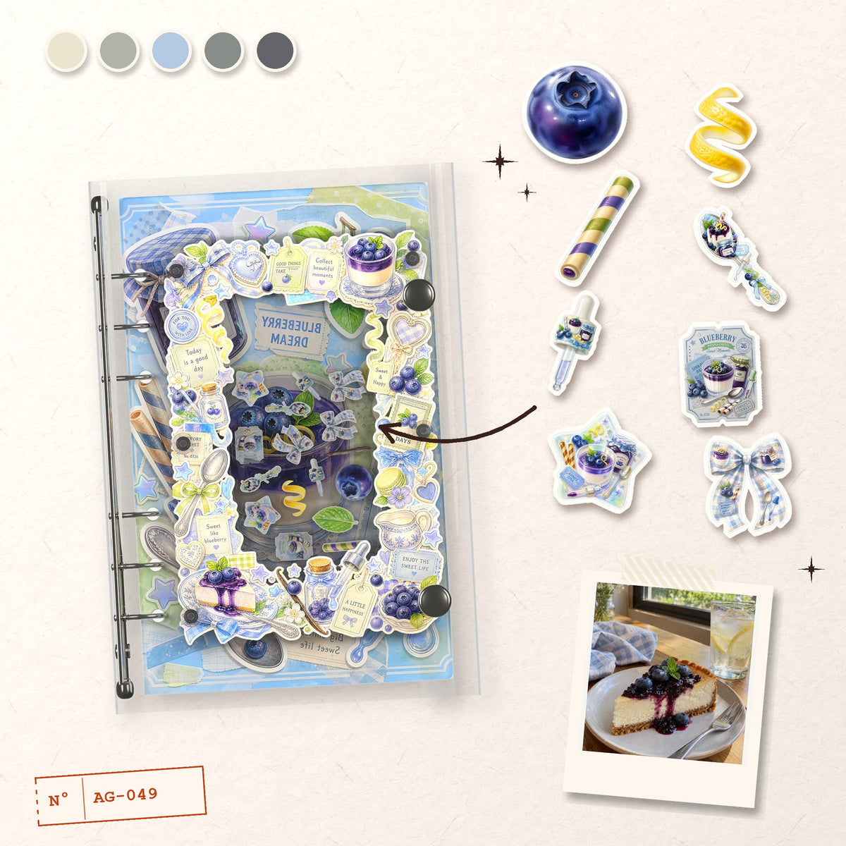 Blueberry Panna Cotta design story: the charms inside and the cover
