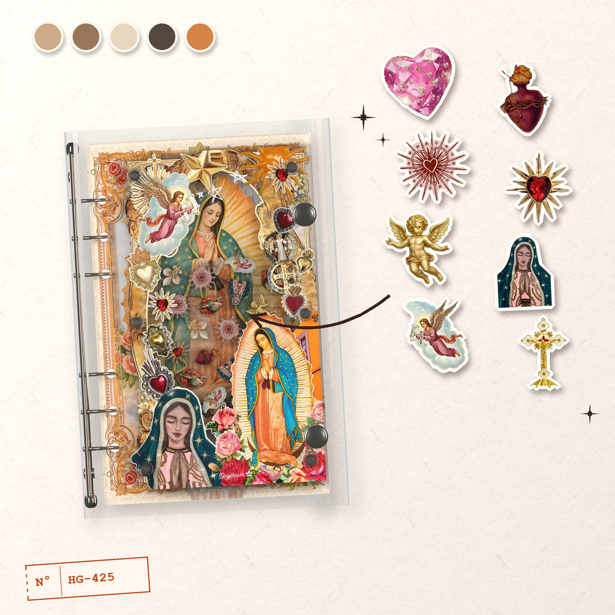 Our Lady of Guadalupe design story: the charms inside and the cover