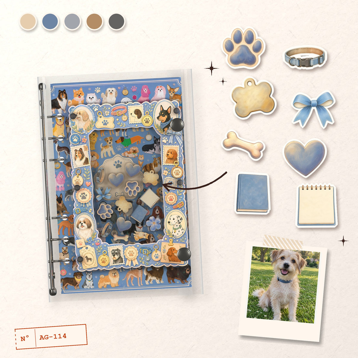 Dog Breed Chart design story: the charms inside and the cover