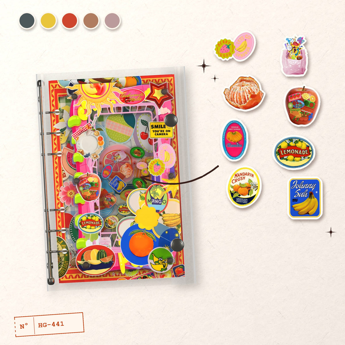 Retro Fruit Labels design story: the charms inside and the cover