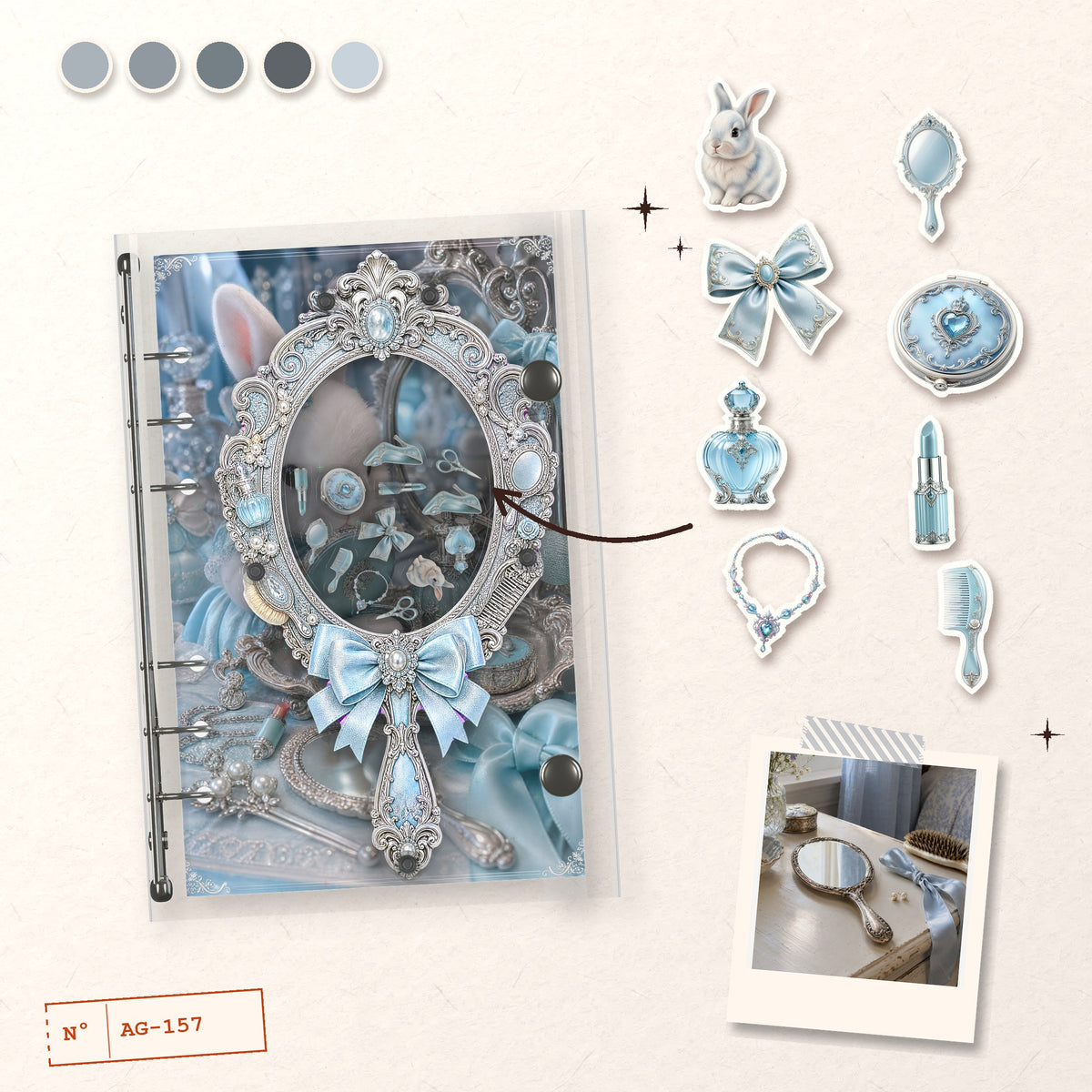 White Bunny Vanity design story: the charms inside and the cover
