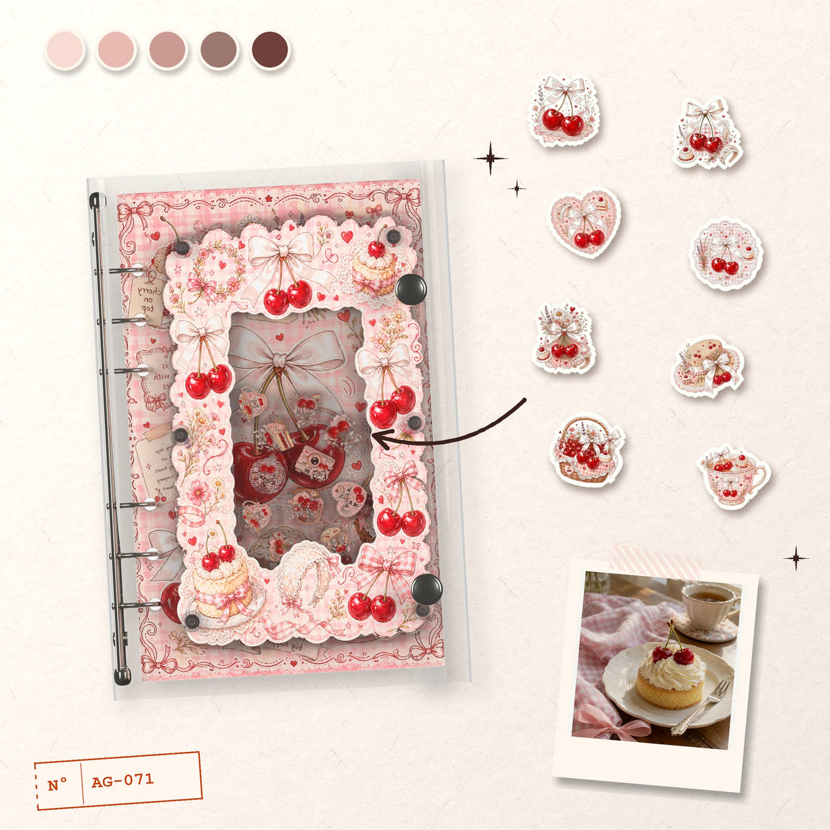 Ribbon Cherries design story: the charms inside and the cover