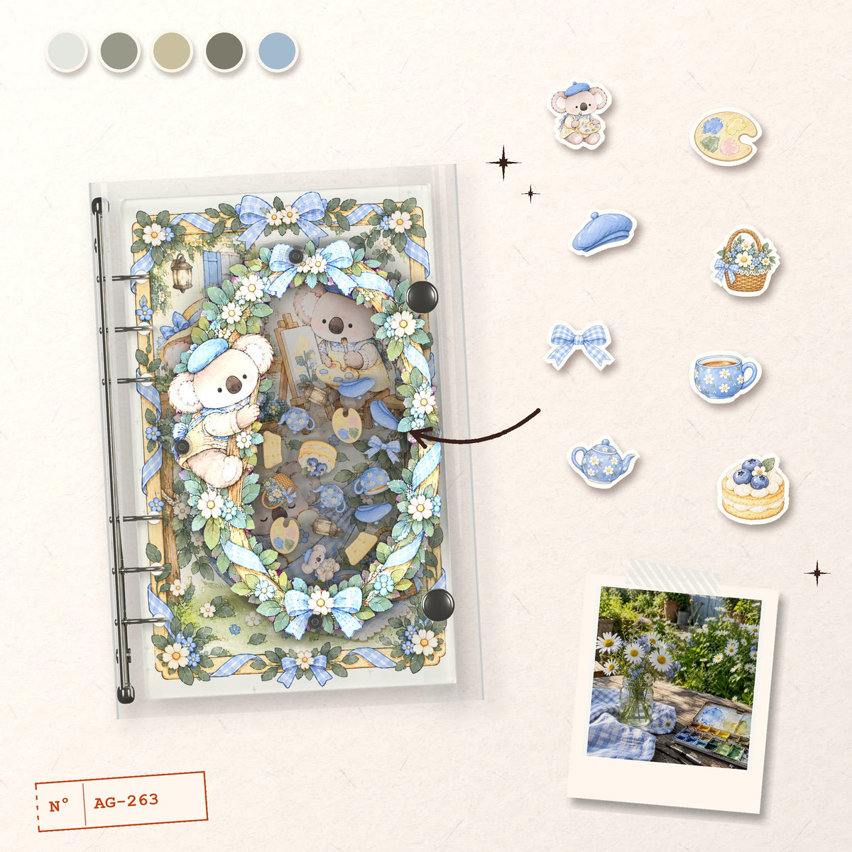 Koala Sunny Days design story: the charms inside and the cover