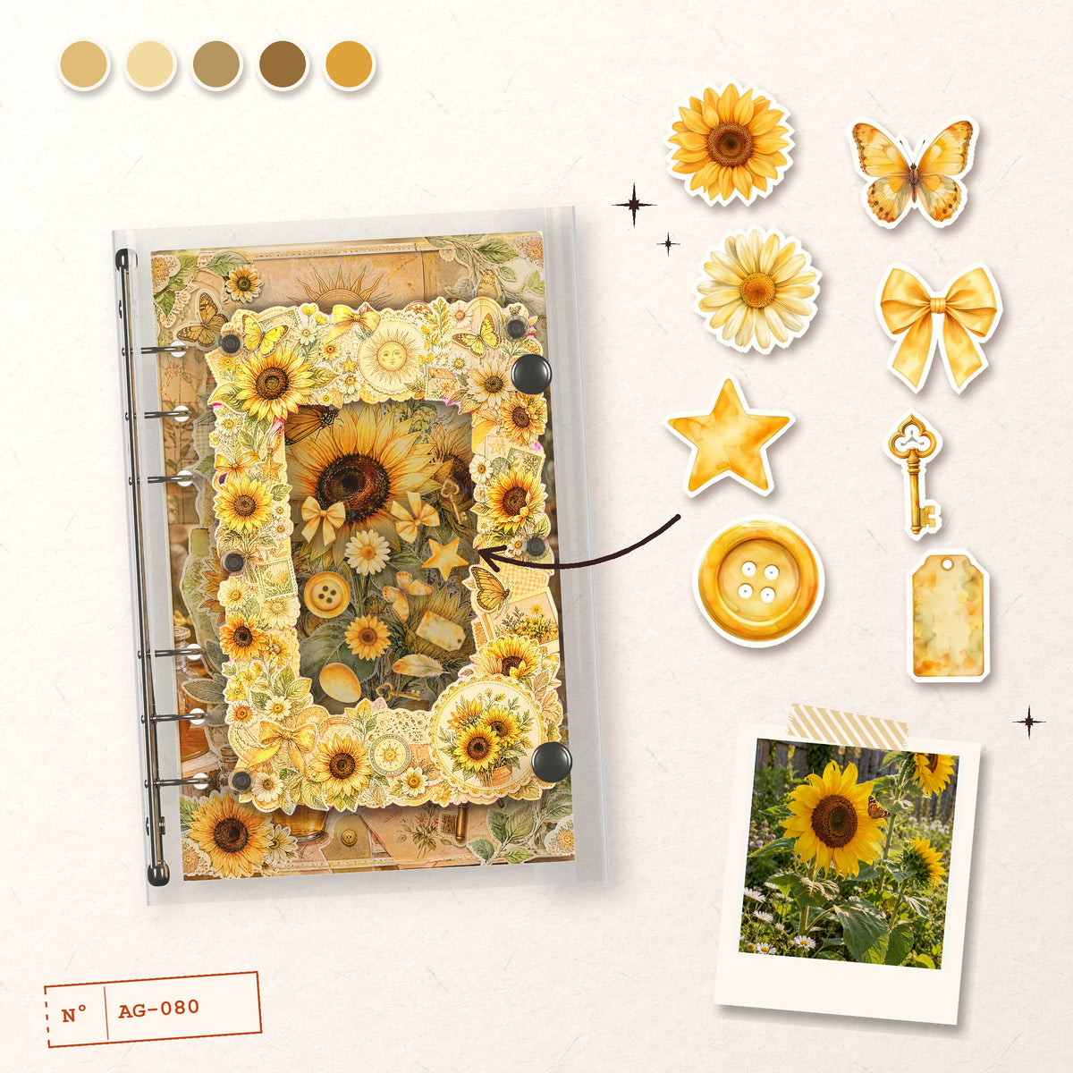 Sunflower Butterflies design story: the charms inside and the cover