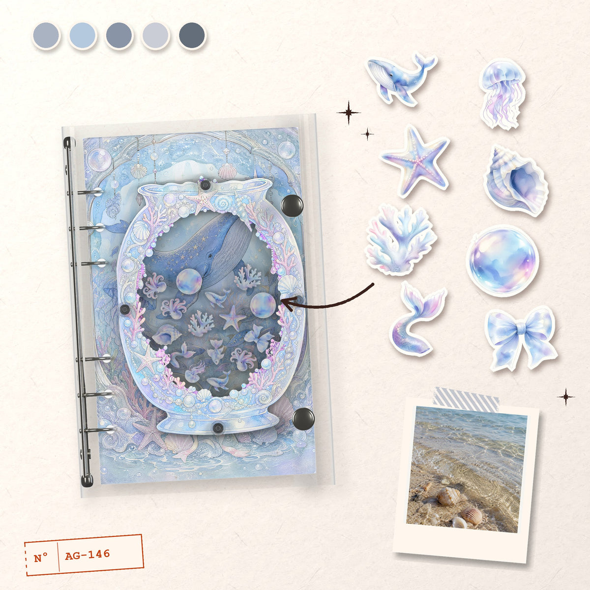 Whale & Coral Jar design story: the charms inside and the cover