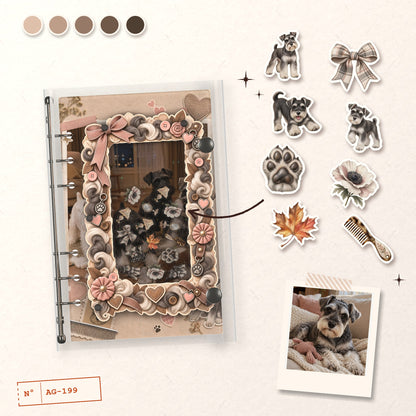 Schnauzer Pup design story: the charms inside and the cover
