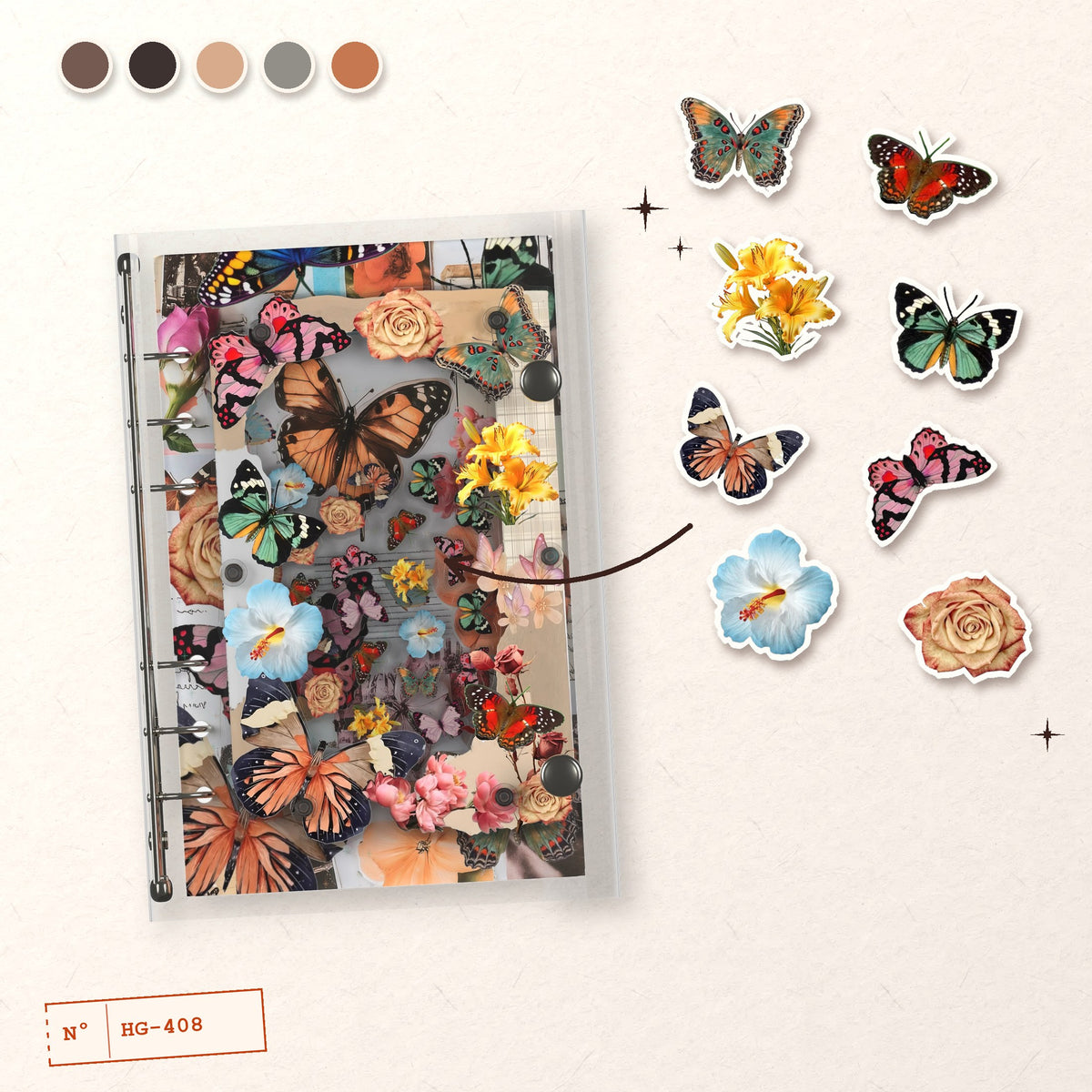 Vintage Butterfly design story: the charms inside and the cover