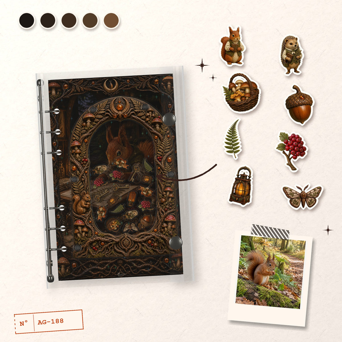 Woodland Herbarium design story: the charms inside and the cover