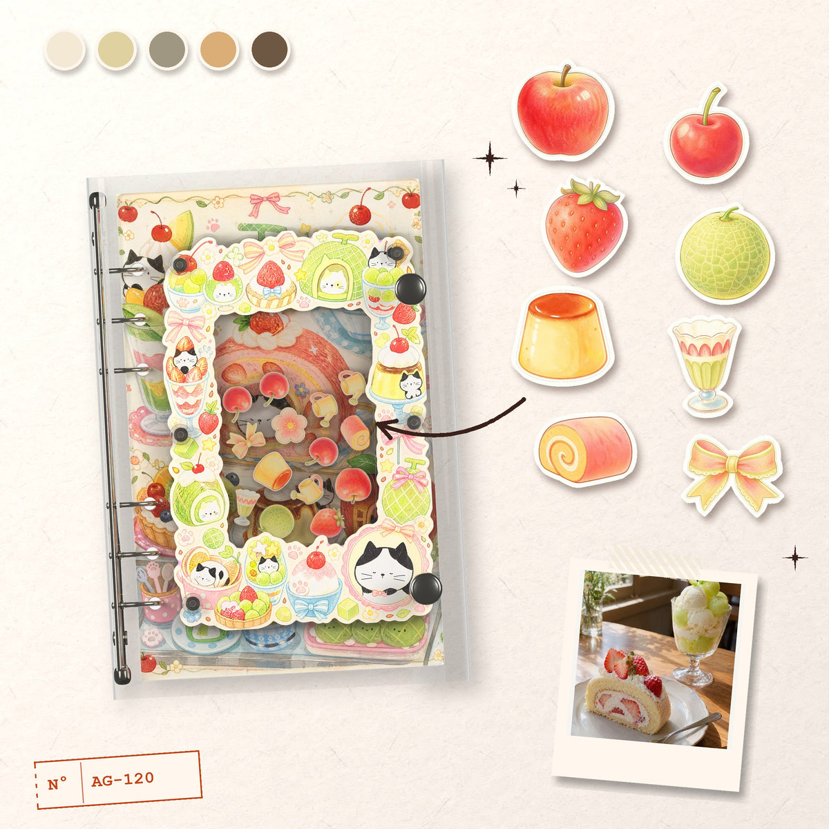 Fruit Cat Party design story: the charms inside and the cover