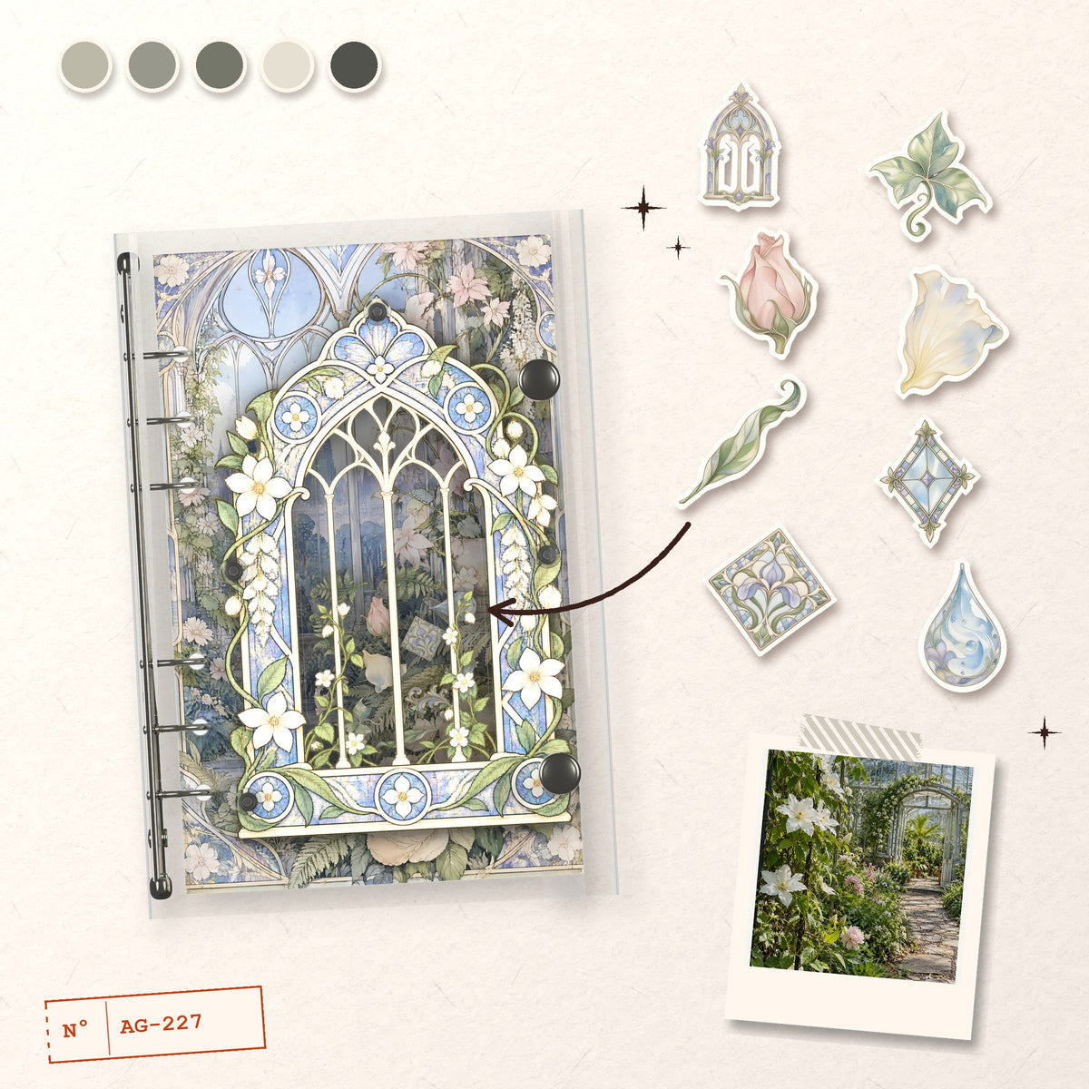 Gothic Garden Window design story: the charms inside and the cover