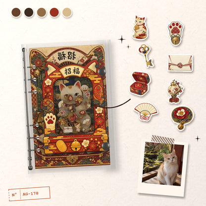 Maneki Neko Lucky Cat design story: the charms inside and the cover