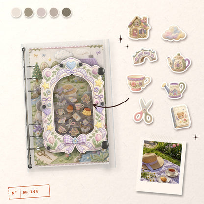 Embroidered Garden Picnic design story: the charms inside and the cover
