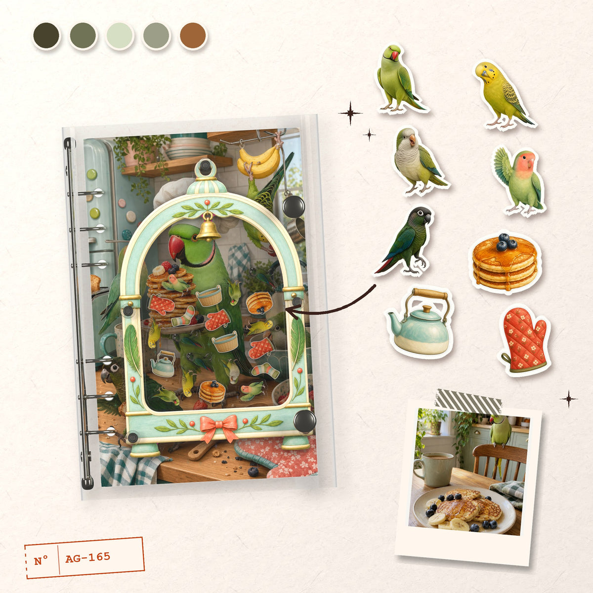 Green Parrot Cage design story: the charms inside and the cover