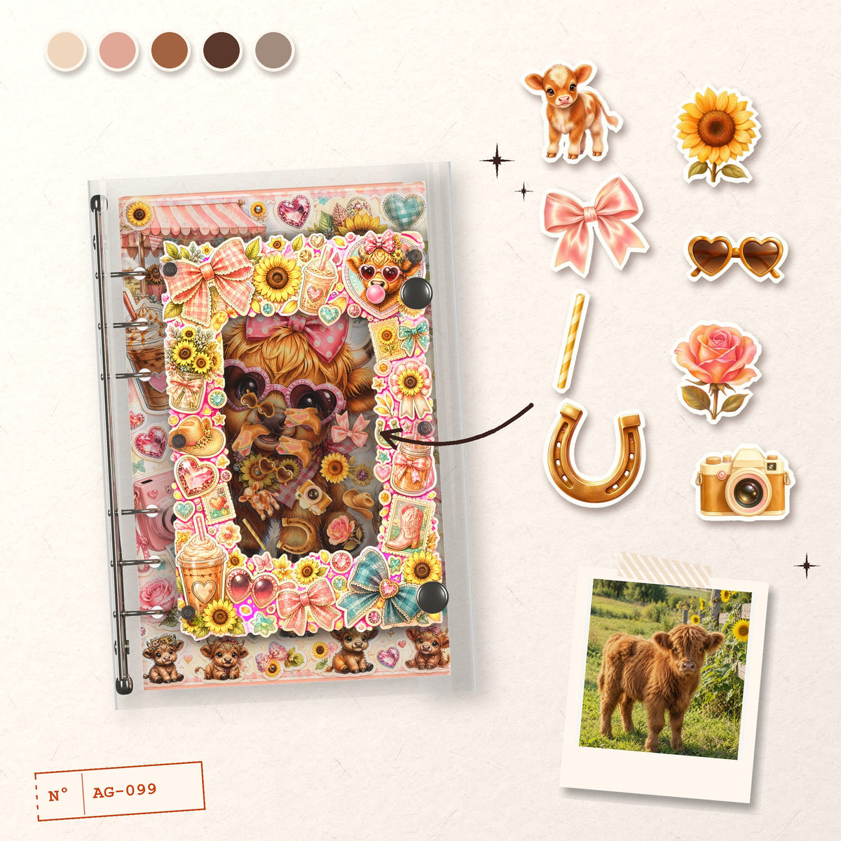 Sunflower Calf design story: the charms inside and the cover