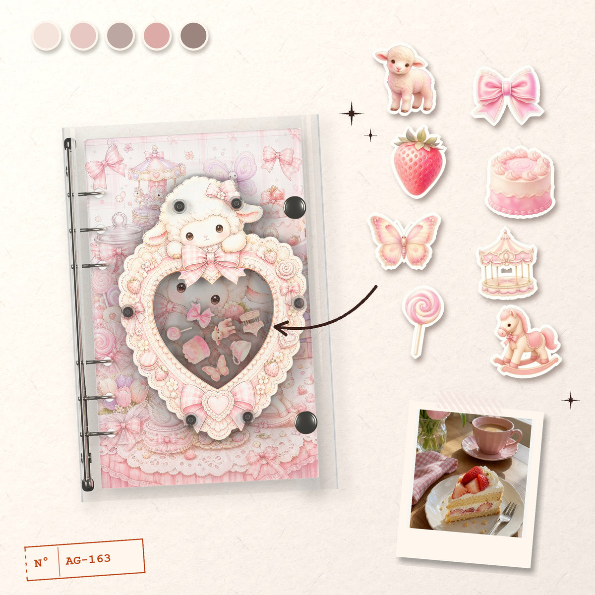 Pink Lamb Sweetheart design story: the charms inside and the cover