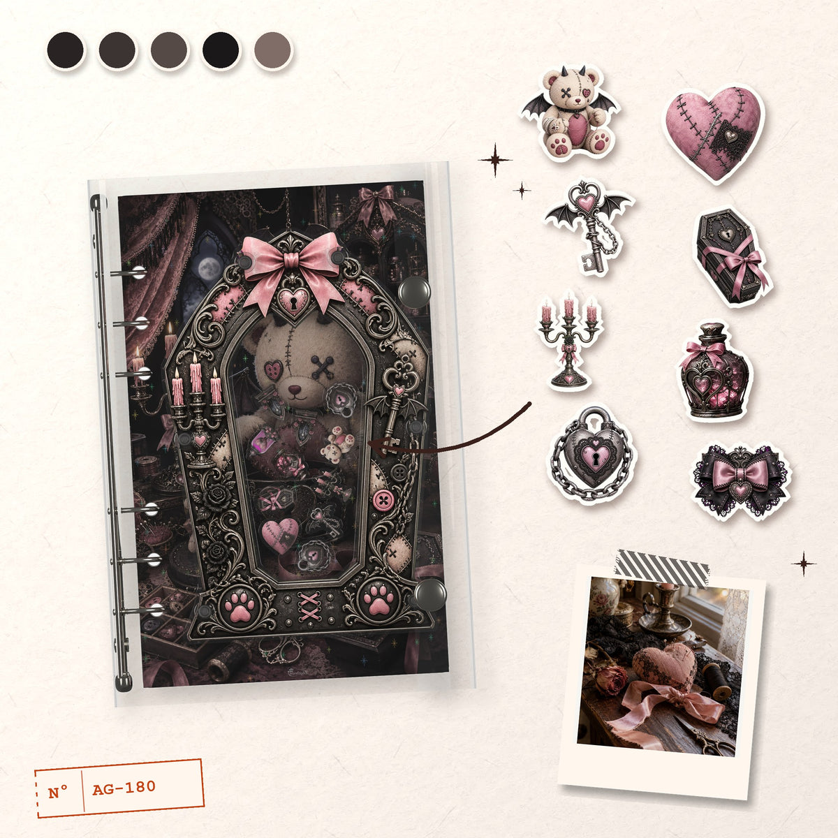 Midnight Teddy Doll design story: the charms inside and the cover