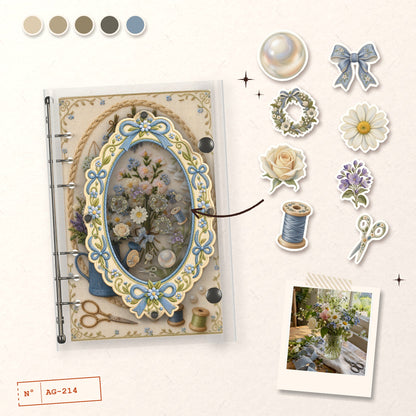 Embroidered Flowers design story: the charms inside and the cover