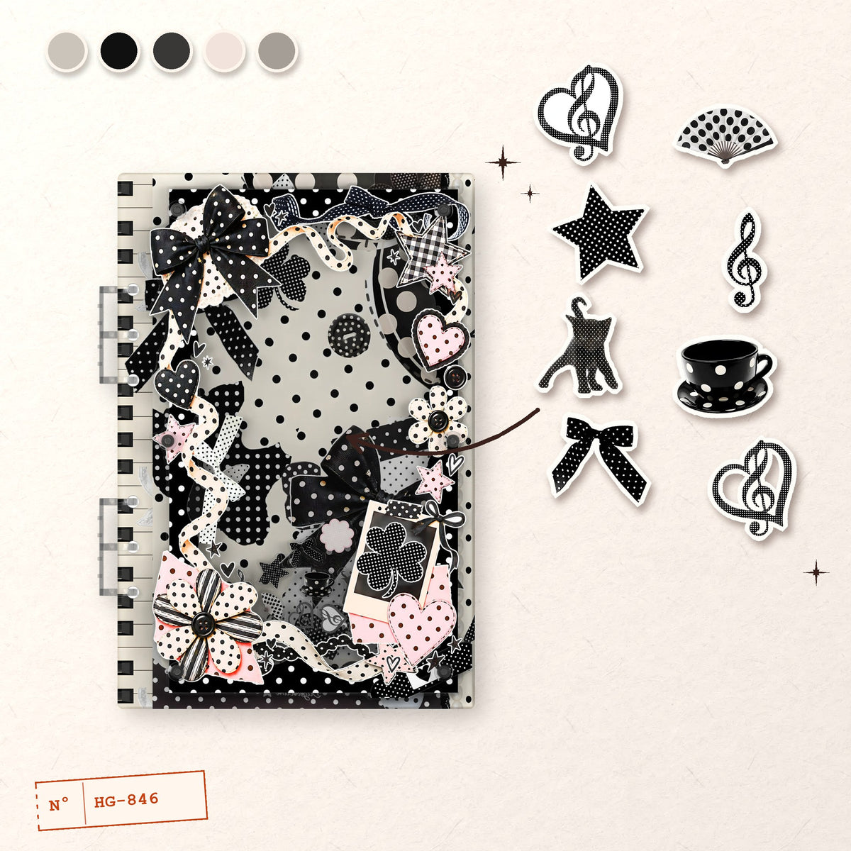 Polka Dot Bows design story: the charms inside and the cover