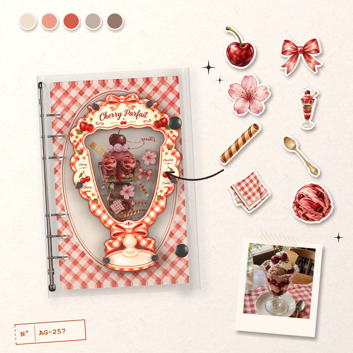 Cherry Parfait design story: the charms inside and the cover