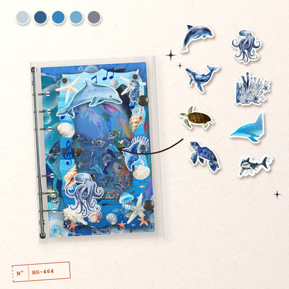 Dolphin Ocean Collage design story: the charms inside and the cover