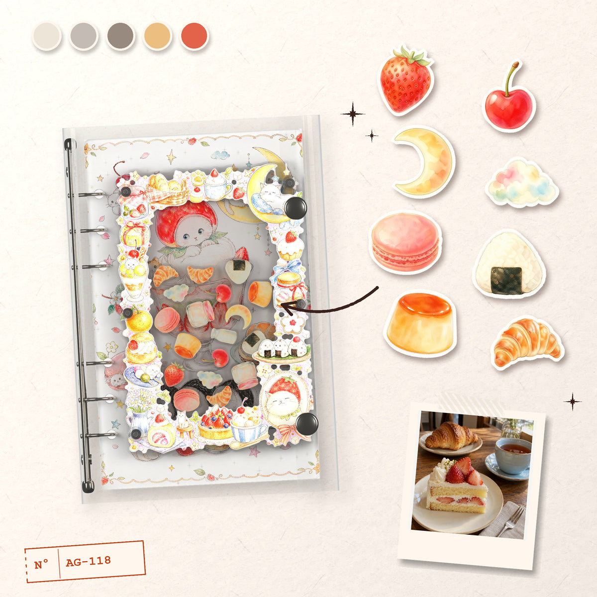 Strawberry Cat Sweets design story: the charms inside and the cover