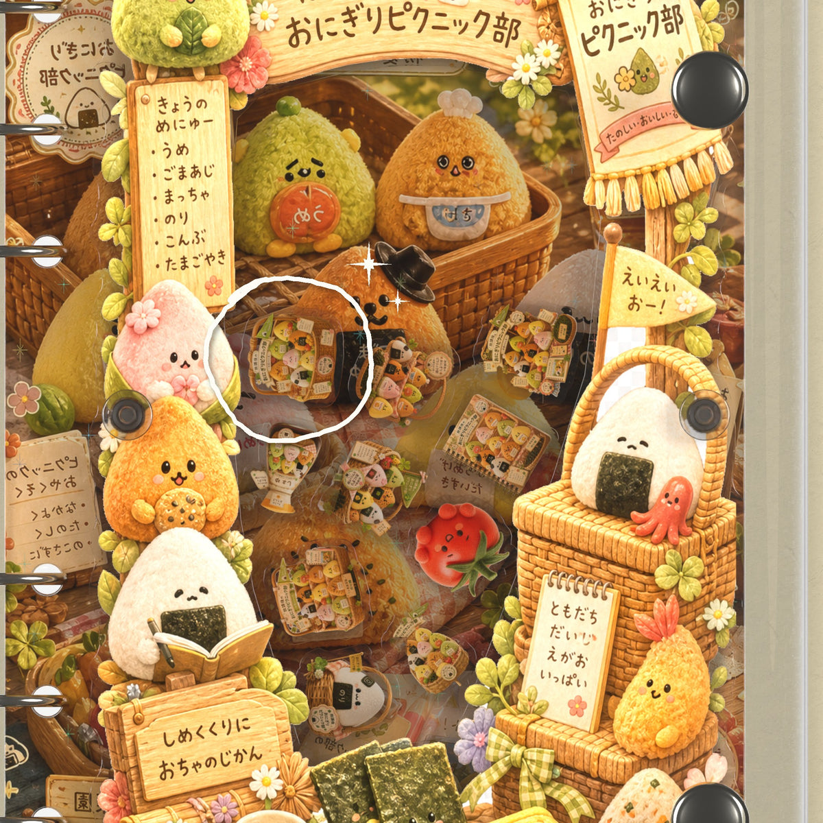 Close-up of the shaker window and charms, Riceball Mascots